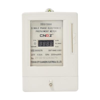 China Single Phase Cards Digital Prepaid Electricity Watt Meter DDSY2688 for sale