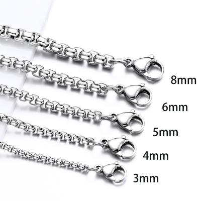 China Fashionable Customized Link Necklace Stainless Steel Rolo Chain Necklace Crude Chain Men Women Jewelry Accessories 316l for sale