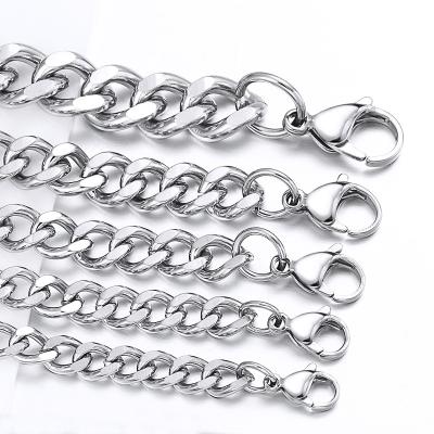 China Bulk Stainless Steel Men's Vintage Corrente Masculina Silver Plated Figaro Chain Necklace for sale