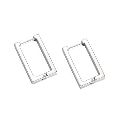 China Hot sale office/career stainless steel earring rectangle shape earring for men and boys steel color for sale