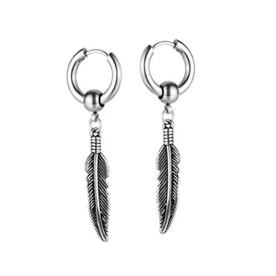 China CLASSIC fashion 316l stainless steel jewelry drop earrings single leaf earring sets woman and man for sale