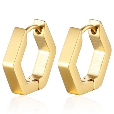 China Hot sale punk stainless steel earring rectangle shape earring for men and boys steel color for sale