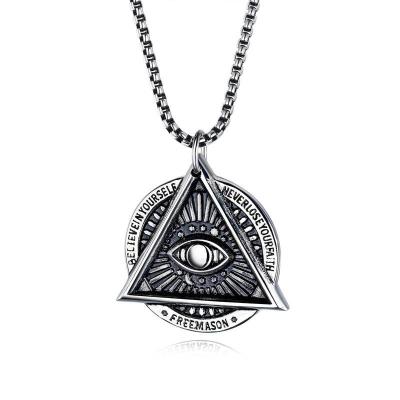 China Stainless Steel Punk Men's New Devil's Eye Pendant Necklace For Men for sale