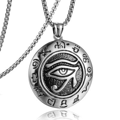 China Stainless Steel Punk Men's New Devil's Eye Pendant Necklace For Men for sale