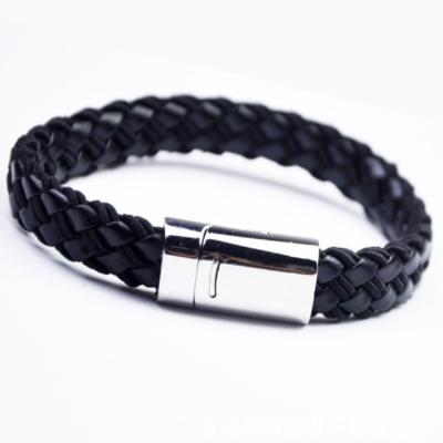 China Punk Most Popular Products Woven PU Leather Rope Black Jewelry Leather Bracelets For Men for sale