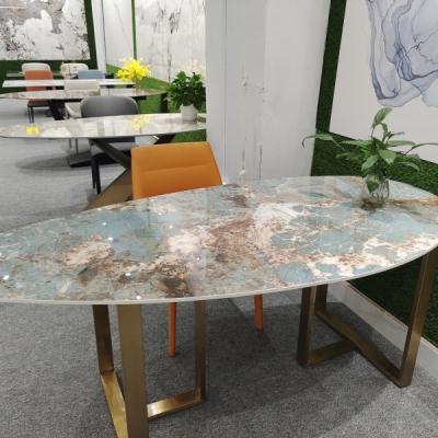 China Modern Round Special Green Marble Dining Table for sale