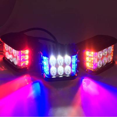 China 36W Aluminum Housing Side Diecast Amber Red Blue White Shooter 4 Inch Double Square Drive Fog Light Led Flash Light Led Offroad Light for sale