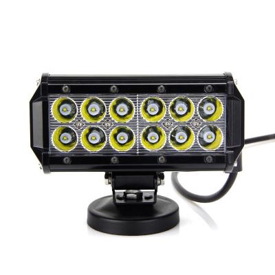 China Aluminum Bottom Mount Roof 12 LED 12V 36W Flood Spot Housing ATV UTV 4x4 Diecast Dual Row Drive Light Bars Led Offroad Light Bar for sale