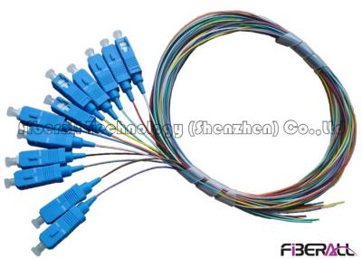 China 12 Colors Pigtail Fiber Optic Cable Set , SC Pigtail Single Mode High Return Loss for sale