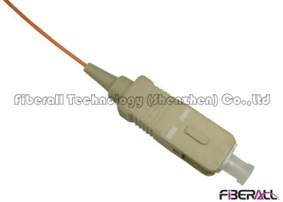 China Multi Mode Fiber Optic Pigtail With SC Simplex Connector And 0.9mm Tight Buffer for sale