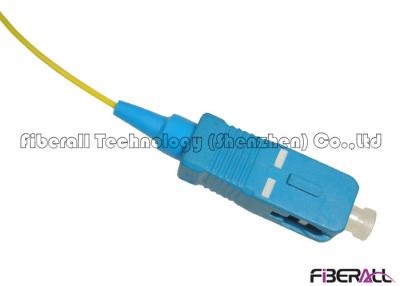 China Simplex SM SC Pigtail , 0.9mm Yellow Loose Tube Optical Fiber Pigtail for sale