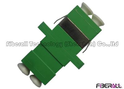 China Single Mode LC APC Fiber Optic Cable Coupler With Flat Spring Green Color for sale