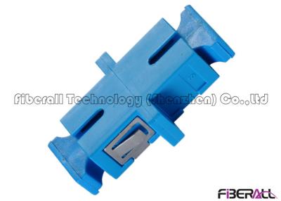 China Plastic SC To SC Optical Adapter For Singlemode Fiber Connection Blue Cap for sale