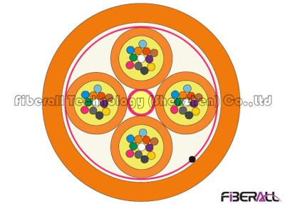 China Fan Out Type 48f Optical Fibre Cable , Multi Strand Fiber Optic Cable 4 Sub Units for sale