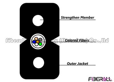 China Single Fibers FTTH Drop Fiber Cable , Flat Ftth Fiber Optic Cable 4 Ribbon for sale
