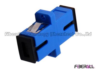 China Single Mode SC PC Optic Fiber Adapter Simplex With Flange And Black Dust Cap for sale