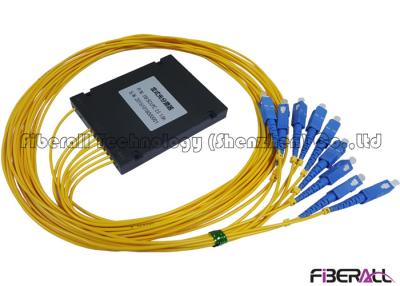 China High Accuracy ABS Type 1x8 Fiber Optic PLC Splitter For FTTH With SC Connector for sale