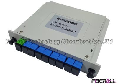 China EPON GPON BPON LGX type 1x8 Optical PLC Splitter Low Polarization Dependent Loss for sale