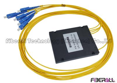 China ODN 1x4 ABS Package Fiber Optic PLC Splitter With Single Mode SC/UPC Connector for sale