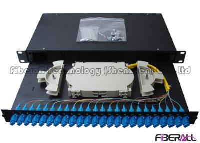 China Sliding Drawer Fiber Optic Patch Panel With Angled SC Simplex Adapter Port 24 Cores for sale