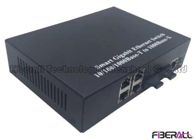 China 10/100/1000M Dual Fiber Ethernet Switch For Ring Network With Four RJ45 Ports for sale