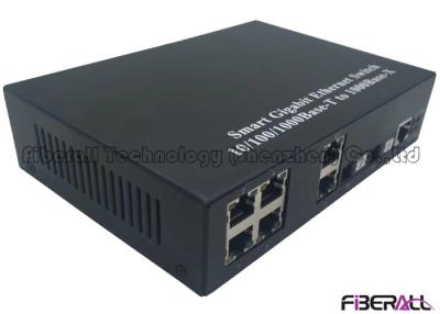 China Ring Ethernet Smart Media Converter With 6 LAN Ports And 2 SC Simplex Fiber Ports for sale