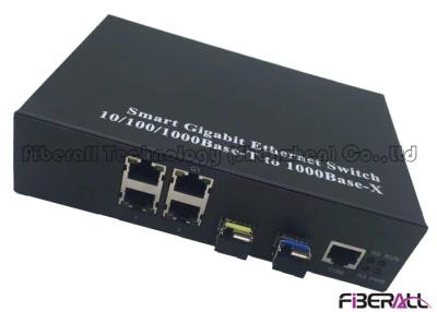 China 10/100/1000Base-T Fiber Ethernet Switch For Looped Network With 2 SFP 4 LAN Ports for sale