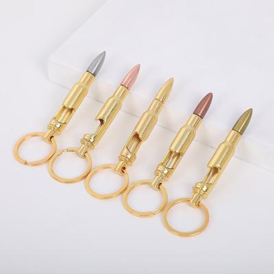 China Multifunctional Creative Keychain Key Ring Metal Bullet Shape Bottle Opener Keychain Gift Bullet Bottle Opener Creative Key Chain Gift for sale