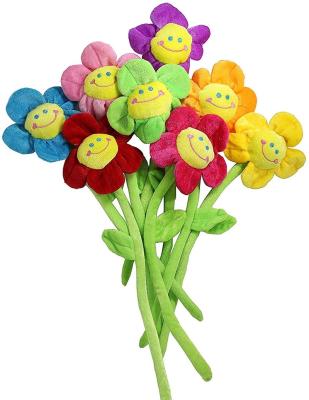 China Cheap Funny Sunflower Plush Toy With Smiling Face Lovely Flower Home Decor Girls Gift Stuffed Animal For Home Decoration for sale