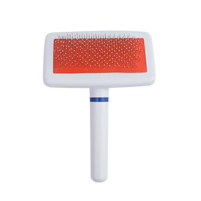 China Pet Viable Comb Plastic Hair Dryer Chip Removal Comb Stainless Steel Slicker Comb Pet Hair Remover Comb Pet Grooming Brush for sale