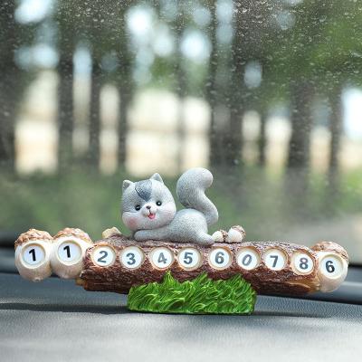 China Automobile Novelty Accessories Temporary Parking Card Cute Squirrel Phone Number In Car Temporary Parking License Plate Stop Sign for sale