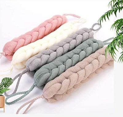 China EXFOLIATE Scrub Back Belt Bath For Body Wash Bathroom Tight And Dense Super Durable Foam PE Long Body Scrubbing Ball Exfoliating Scrubber for sale