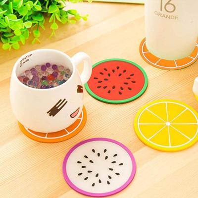 China Viable Fruit Cup Mat Fruit Coaster Silicone Soft Cup Pads Hot Resistant Table Cup Mat Hot Drink Kitchen Supplies Protective for sale