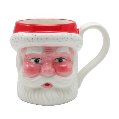 China Viable Ceramic Cup Creative Gift Cartoon 3D Santa Claus Ceramic Mug for sale