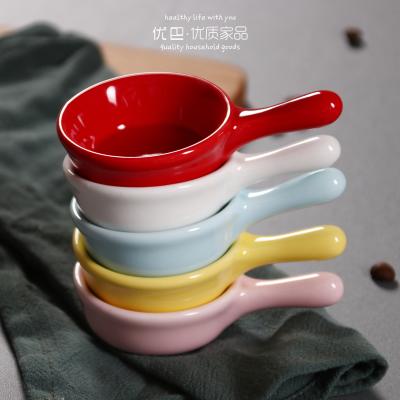 China Factory direct viable wholesale ceramic dish, with handle dish with ceramic handle bulk ceramic dishes for sale