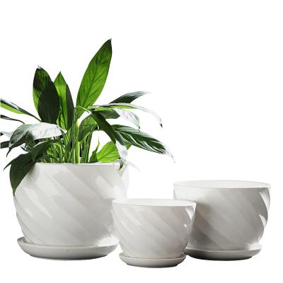 China Factory Eco-friendly Decorative Home Stand Flower Pot Office Decor Large Ceramic Flower Pot for sale