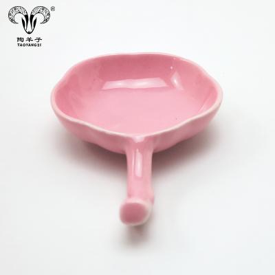 China Sustainable Factory Wholesale Chinese Flower Shape Ceramic Soy Sauce Dish for sale