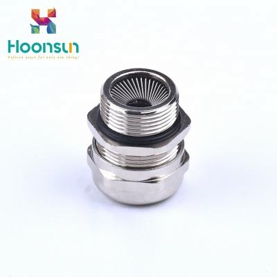 China Magnetic Waterproof Nickel Plated Brass Cable Junction M EMC PG Shielded Metric Cable Gland for sale