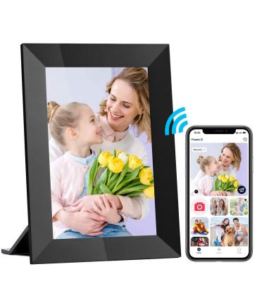 China Wifi Digital IPS Wooden Picture Frame Show App Control Wireless Cloud 16GB Android 1280x800 10 Inch WIFI Digital Photo Frame for sale