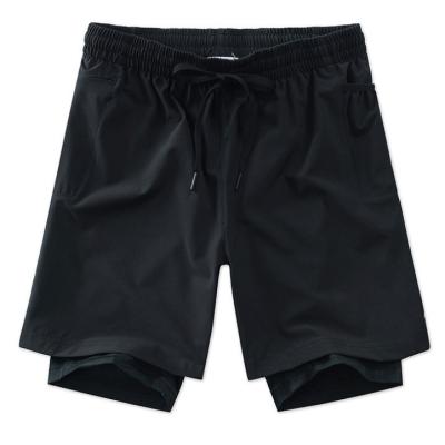 China Anti-wrinkle High End Durable And Comfortable Sports Fitness And Leisure Black And Gray Men Shorts for sale