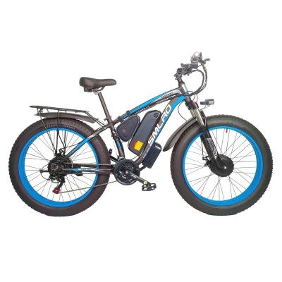 China Aluminum Alloy Big Battery Long Range E-Bike Dual Motor Two Wheels Drive 2000W Electric Bicycle for sale