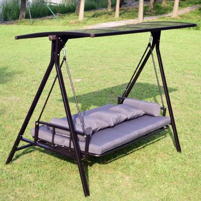 China Wholesale Modern Outdoor Aluminum Double Swing Chair Furniture Outdoor Patio Swing Hanging Chair With Stand Patio for sale