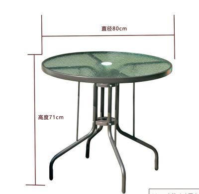 China modern outdoor furniture set square and round metal tempered glass top dining table,coffee table for sale