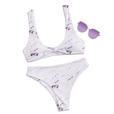 China Breathable Customizable colors Printed Swimwear Hot Sale High Quality Stitching two-pic swimwear woman micro mini bikini for sale