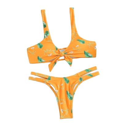 China Breathable Manufacturer custom seamless sexy girl printed bikini personalized style design Split type sexy thong swimsuits for sale