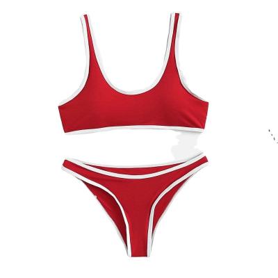 China Breathable Manufacturer customization red classic swimwear woman sexy sling split type bikini for sale