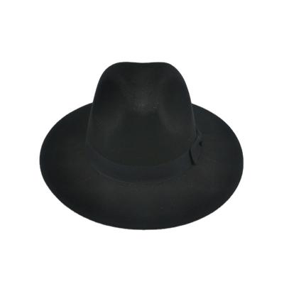 China Fashion Promotional Polyester Party Vintage Black Outdoor Felt Hats Unisex for sale