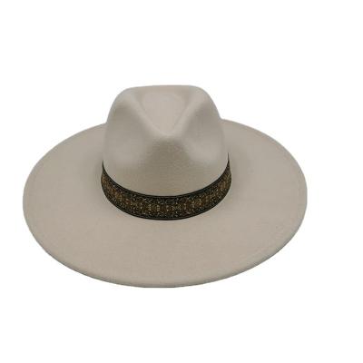 China Fashion China Polyester Wester Unisex High Quality Party Felt Fedora Hats Wide Brim for sale