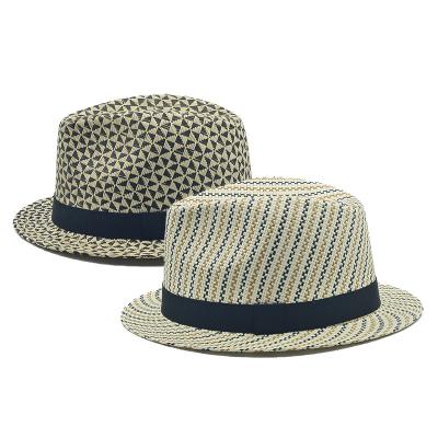 China Character Summer Cool Mens Panama Style Wide Brim Fedora Straw Made Beach Hat for sale