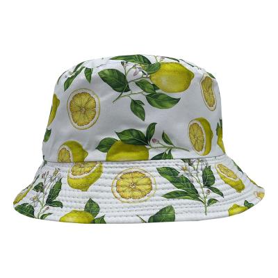 China Fashion Printing Lemon Pattern Men Women Men Women Bucket Hats Cheap Shading Bulk Hat Bucket Hats for sale